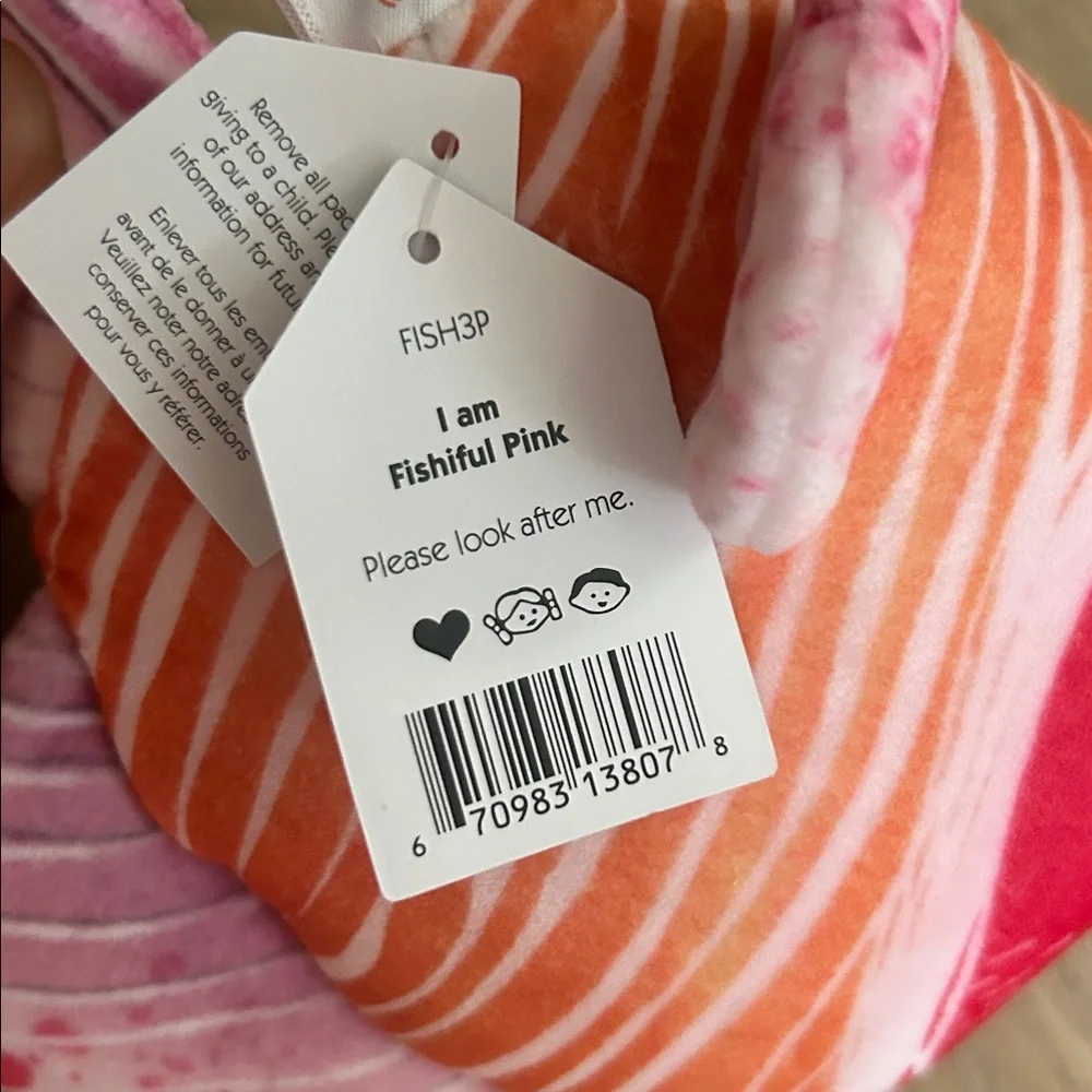 Jellycat FISHIFUL pink fish - small-  Fish Plush Stuffed Animal Lovey - NWT - Picture 2 of 3